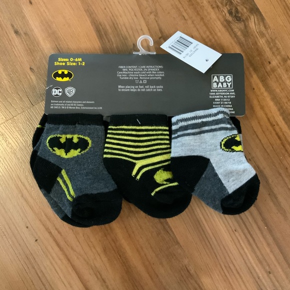 6 pack Batman Infant Baby Boy Socks NEW 0-6m - Picture 2 of 4